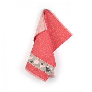 Hand- en Theedoek - Kippen - Rood